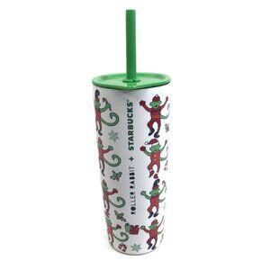 NEW Starbucks + Roller Rabbit 24 oz Stainless Steel Tumbler Holiday Christmas